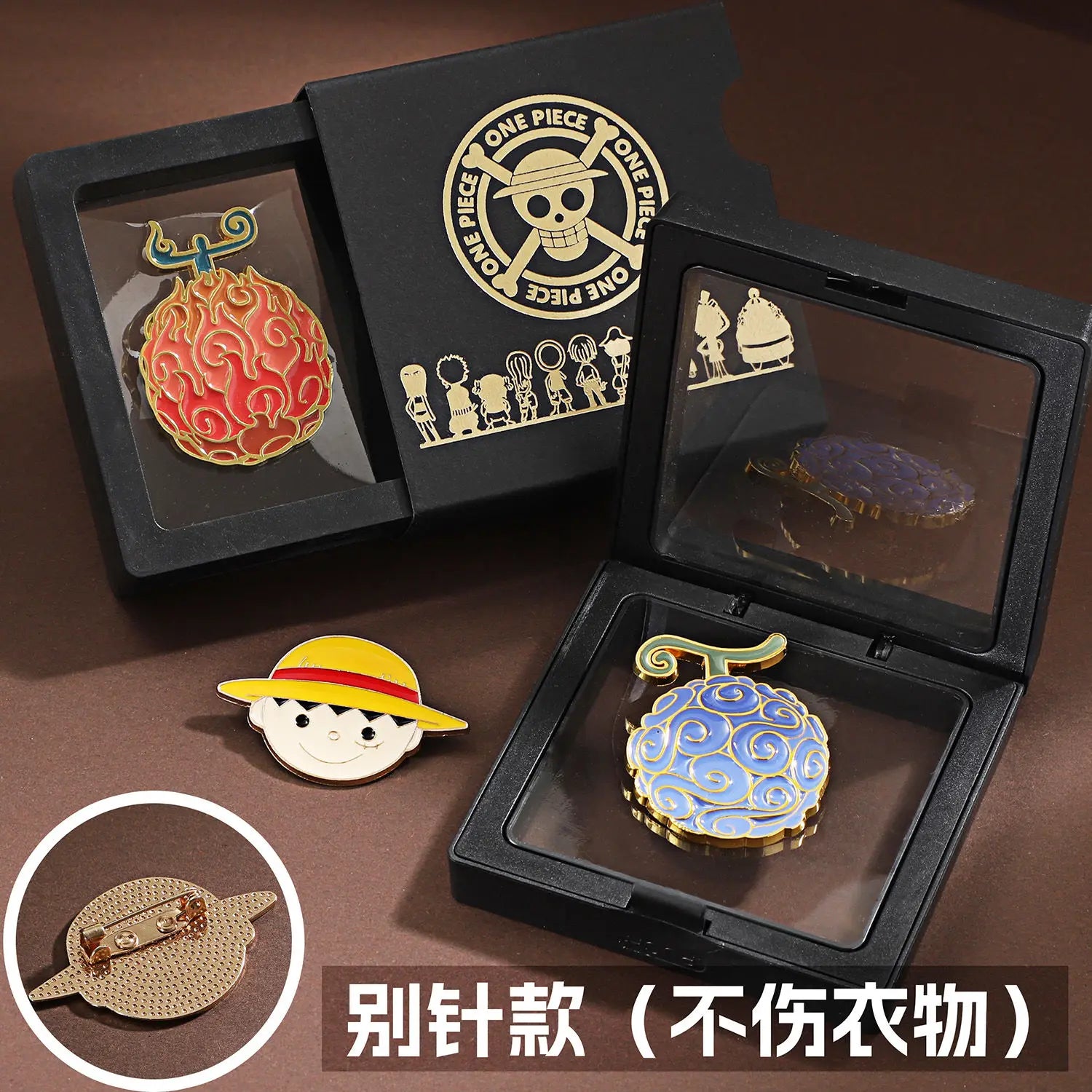 One Piece King Pin Straw Hat One Piece Team Metal Badge Backpack Ace Devil Fruit Medal Couple Luffy Brooch