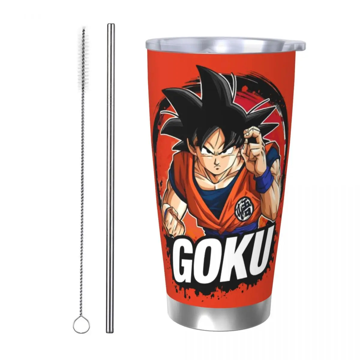 Son Goku & Vegeta DBZ Stainless Steel Tumbler – Double Wall Hot & Cold Cup with Straw