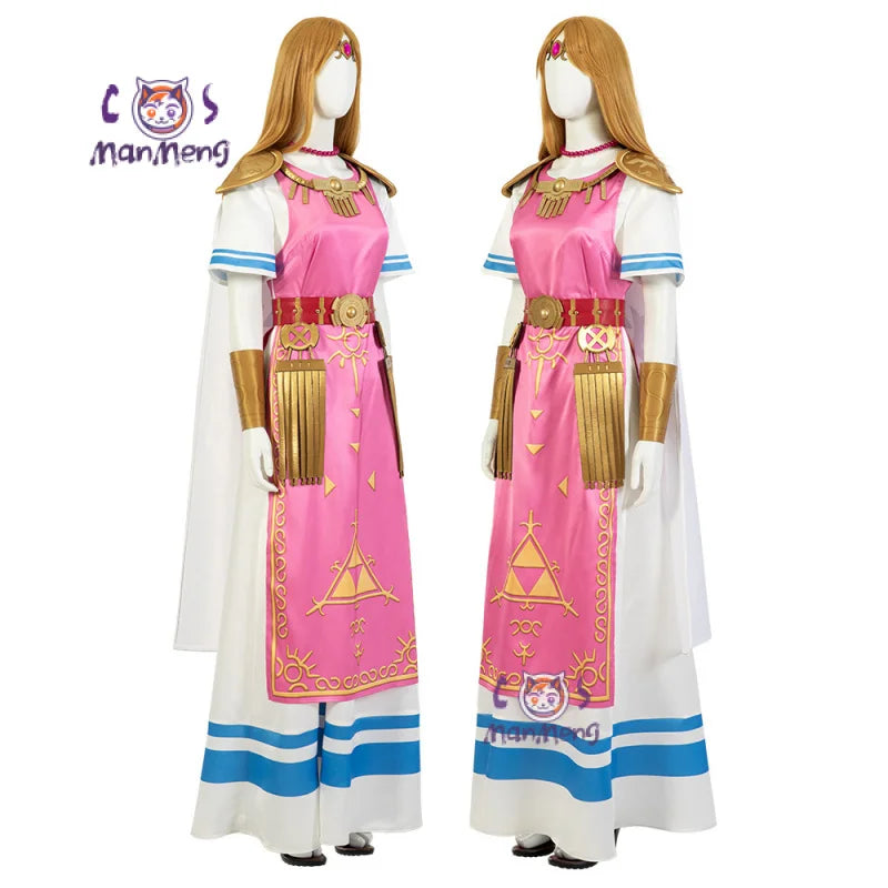 Game SSB Zelda Cosplay Costume Zelda princess Wig shoes ears props Accessorie party carnival set Woman uniform complete set