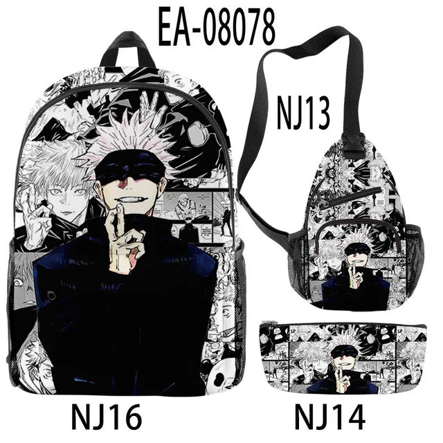 Anime Satoru Gojo School Backpack Laptop Backpack Boys Girls Teens School Bag Travel Bag Mochila Shoulder Bag