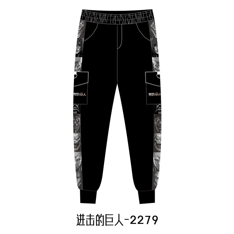Attack on the Giants Free Corps Anime Peripherals Winter Male and Female Couples Casual Overalls Trousers Sweatpants Pants Gifts