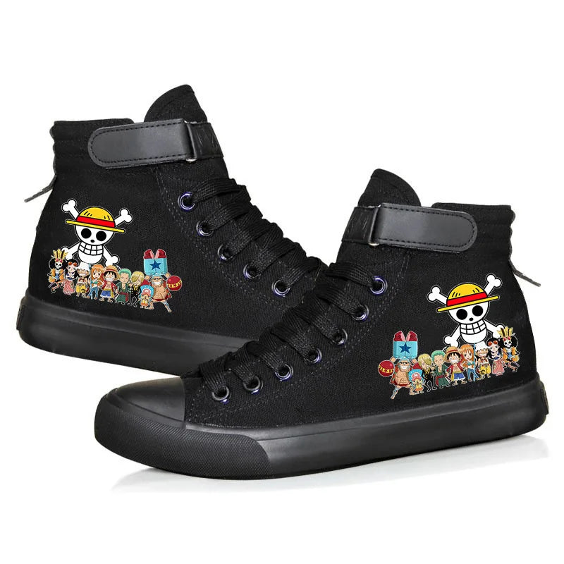 New Style Animation One Piece Luffy Autumn and Winter High Top Students Leisure Sports Shoes Breathable Non-slip Shoes Gifts