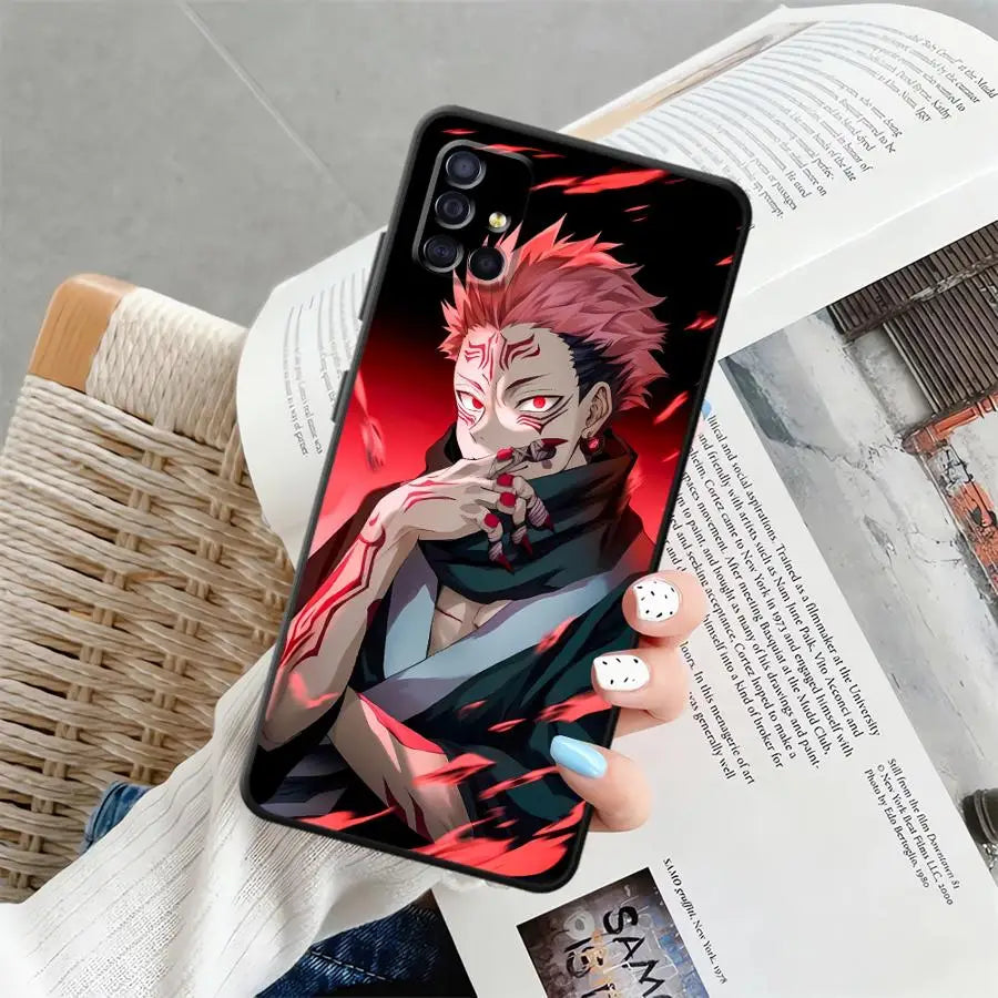 J-ujutsu K-aisen Soft Back Phone Cover Case for Samsung Galaxy A14 A15 A22 A23 A72 A73 A16 A21s A54 A71 A12 A13 A51 A52 A24 A31