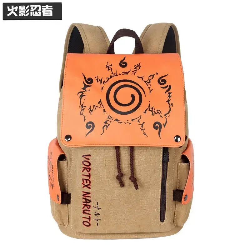 Naruto Creative Animation Peripheral Naruto Canvas Backpack Large Capacity Student School Bag Portable Backpack Gift