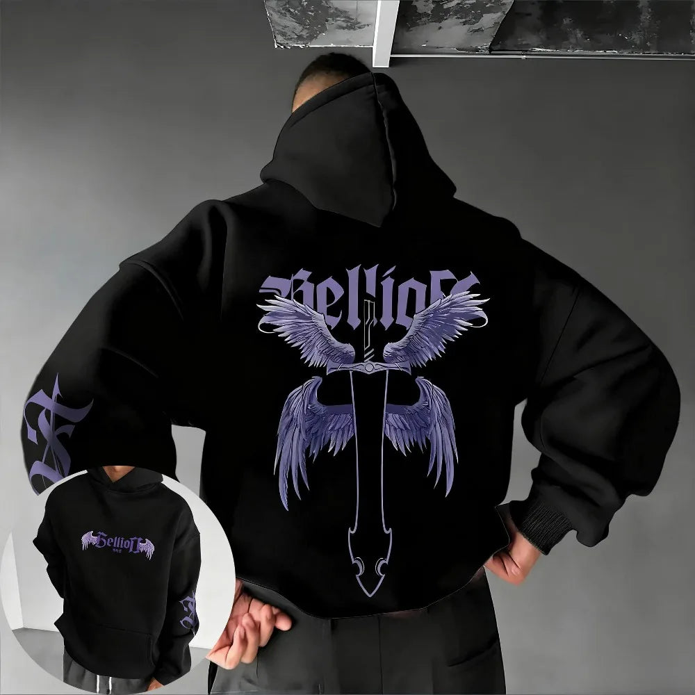 Solo Leveling Comic Hand-painted Printed Hoodie Autumn/Winter New Men's and Women's Loose Casual American Hip-hop Sweater