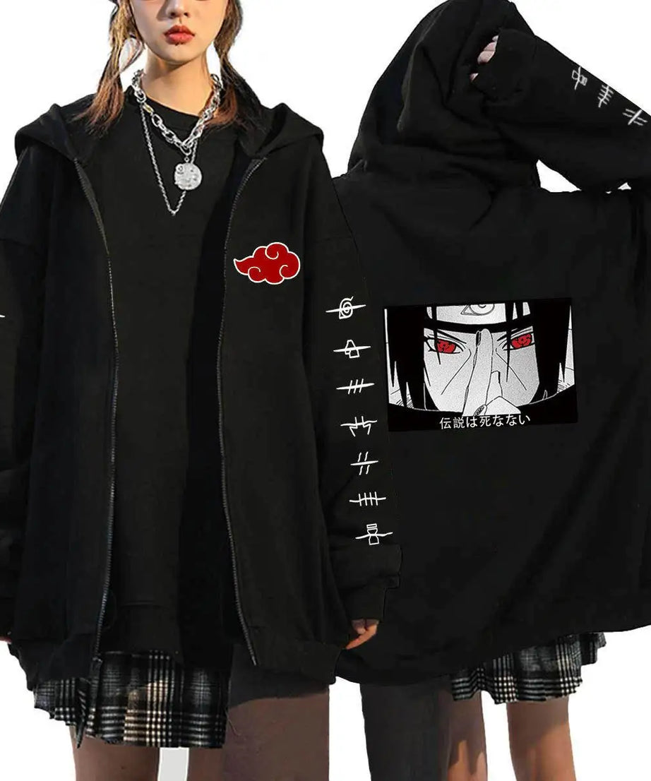 Autumn Zip Up Jacket Anime Naruto Figures Sweatshirt Men Women Plus Size Casual Clothing Harajuku Coat Halloween Gifts