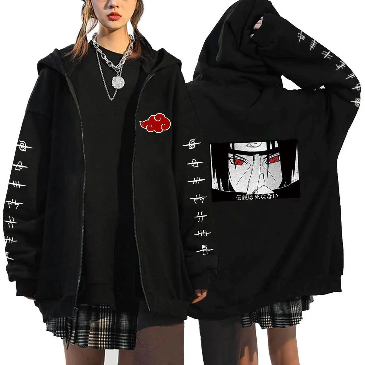Autumn Zip Up Jacket Anime Naruto Figures Sweatshirt Men Women Plus Size Casual Clothing Harajuku Coat Halloween Gifts