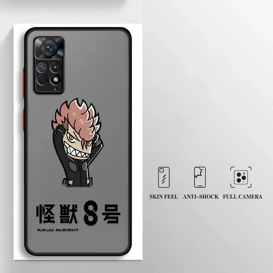 Cute Kaiju No. 8 Matte Phone Case – Xiaomi Redmi Note 8–14 Series