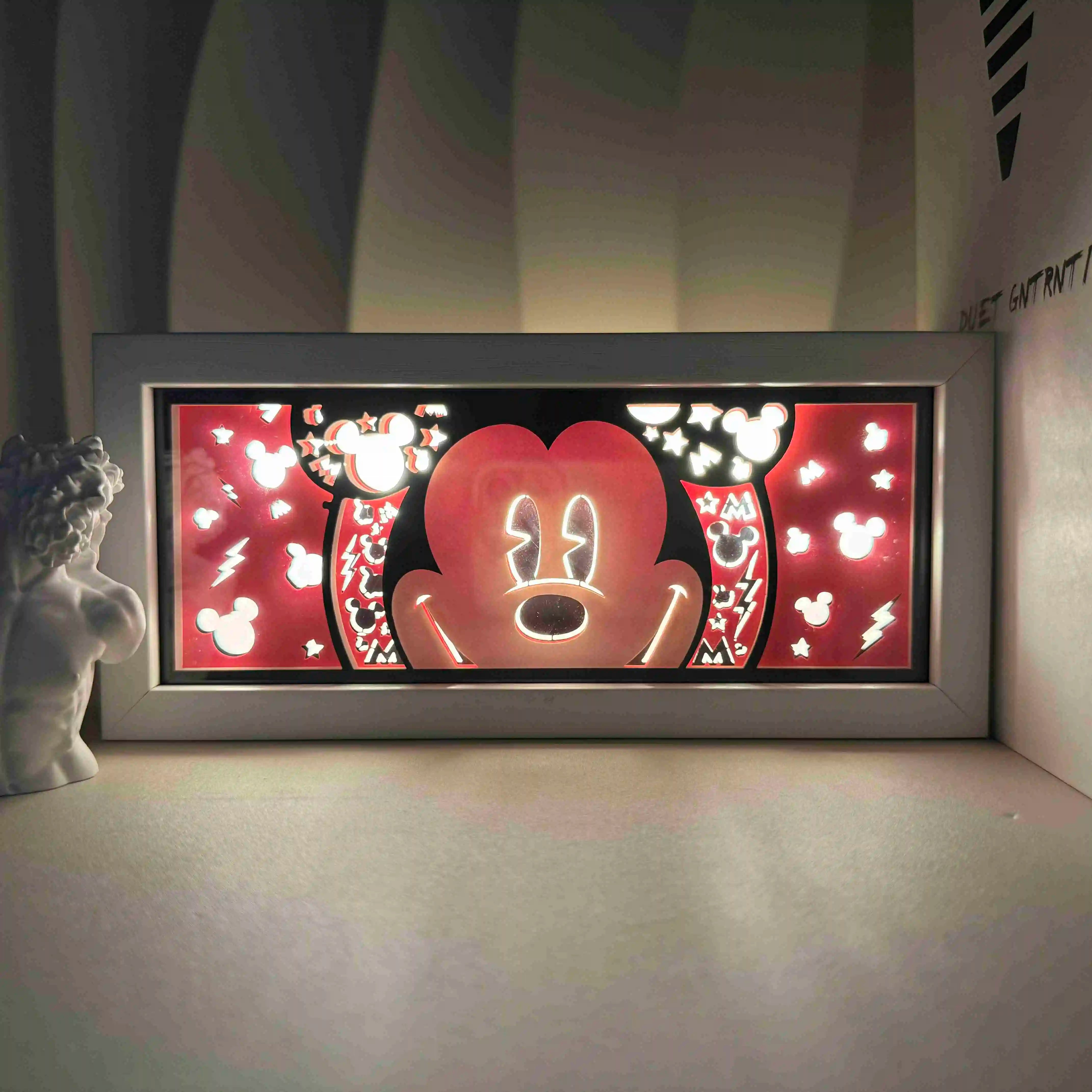 Anime series paper-cut light room bedroom night light atmosphere light remote control colorful light box