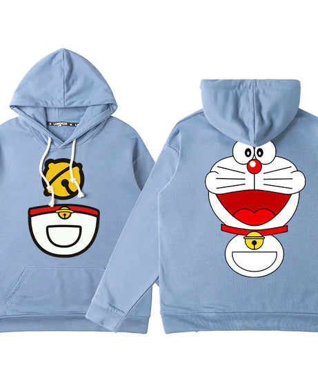 Doraemon Anime Hoodie – Cute Couple & Teen Pullover Jacket