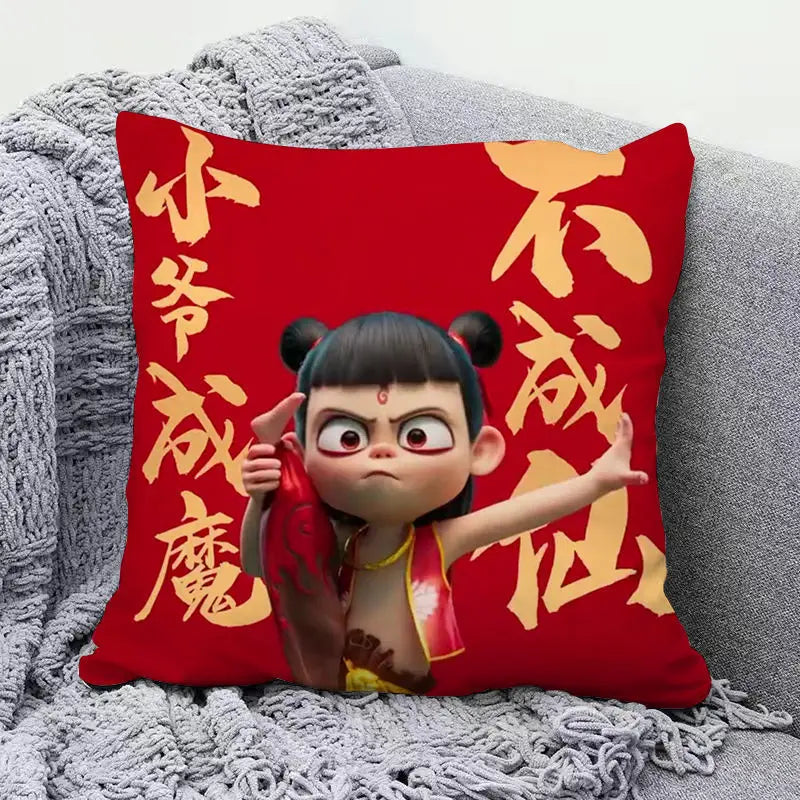 Ne Zha anime peripherals pillows cute personality creative fashion living room sofa bedroom cushions holiday gift