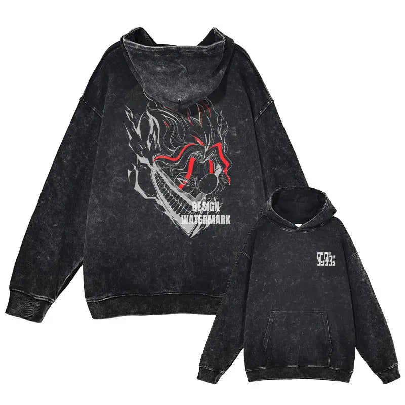 Anime dandadan Hoodies Vintage Washed Dan Da Dan Hooded Sweatshirts Oversize Streetwear Manga Ayase Momo Okarun Hoodie Men Women