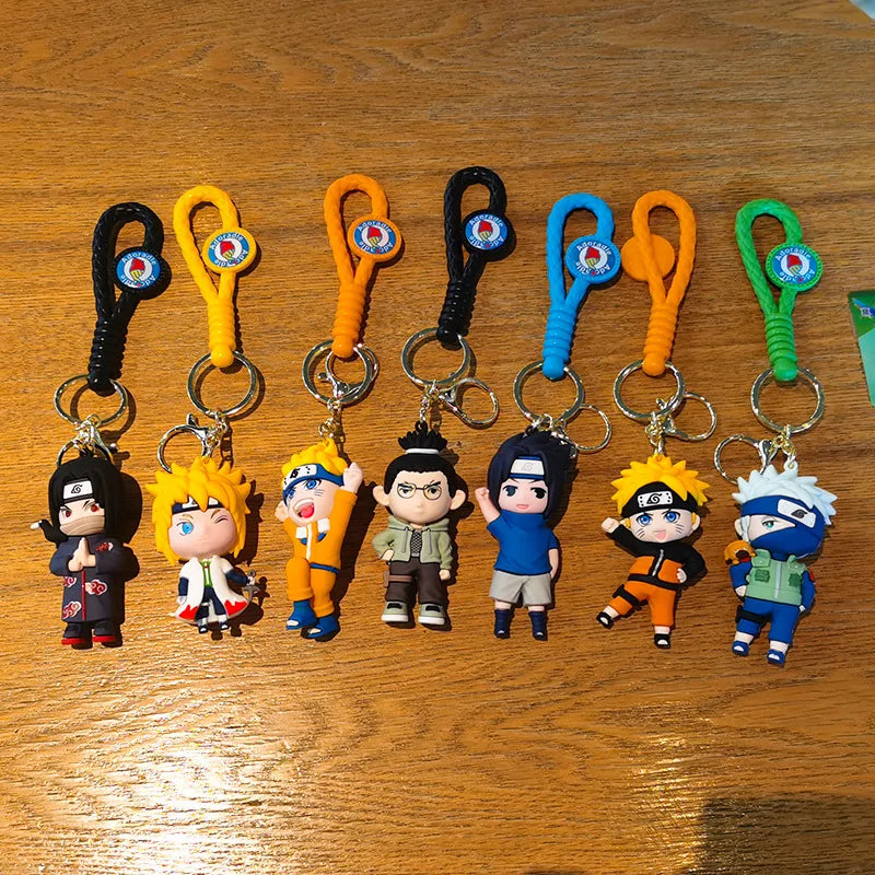 New Cute Japanese Anime Character Naruto 3D Keychain Couple Backpack Car Key Pendant Party Decoration Children's Gift