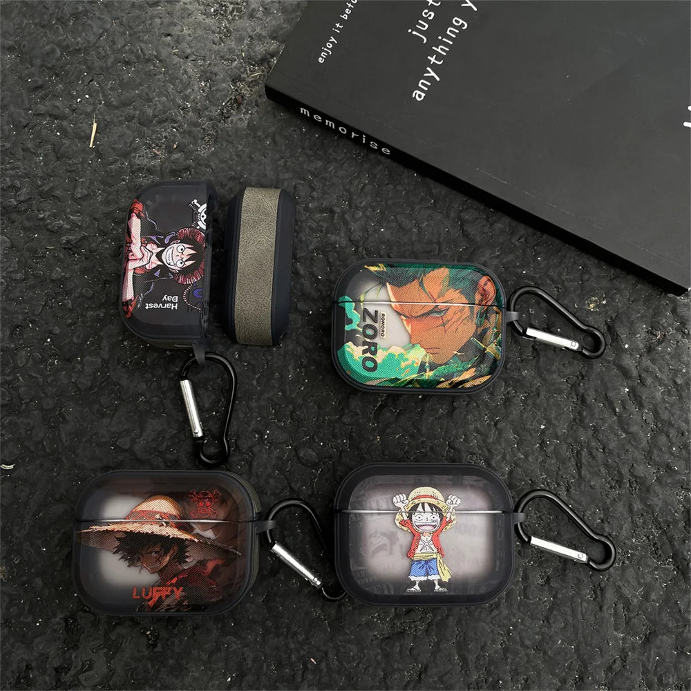 Anime One Piece Luffy Zoro Earphone Case For AirPods 4th 3rd 2nd Pro Pro2 Headphone Headset Wireless Protection Cover Funda