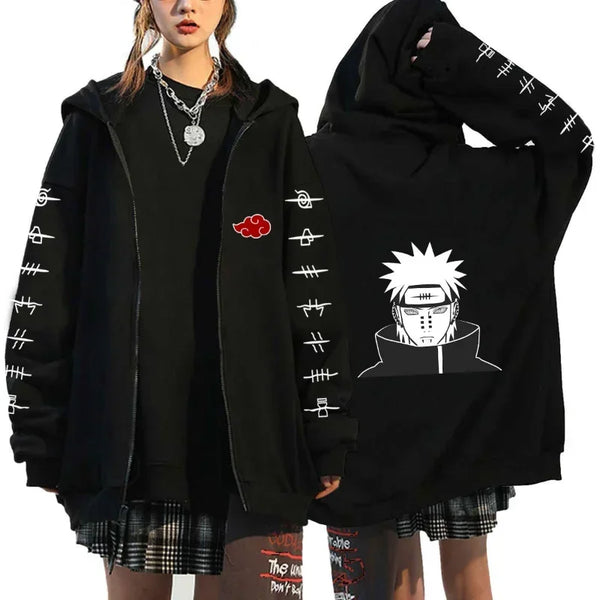 Naruto Anime Zip-Up Sportswear Hoodie – Men's & Women's Casual Spring Autumn Jacket