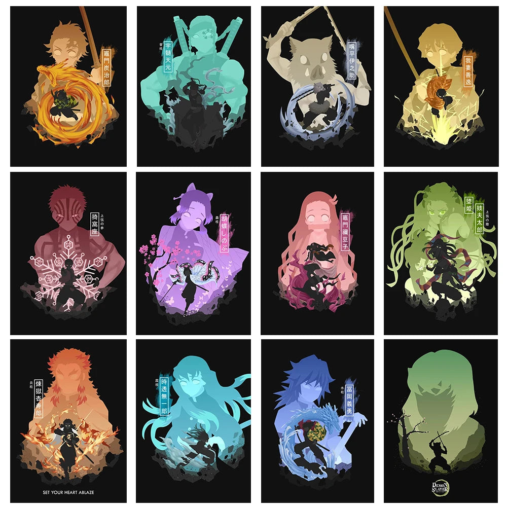 Anime Demon Slayer Tanjiro Nezuko Canvas Poster