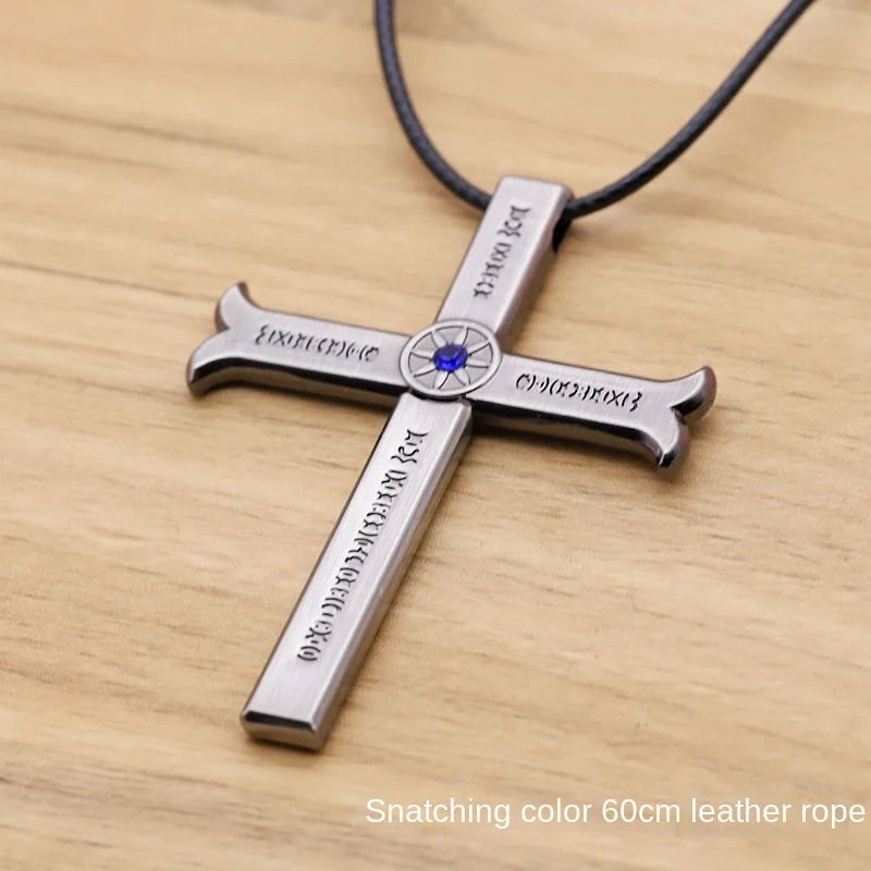 New One Piece Necklace Hawkeye Mihawk Necklace Black Blade Night Anime Peripheral Student Men and Women Pendant with Sheath Gi