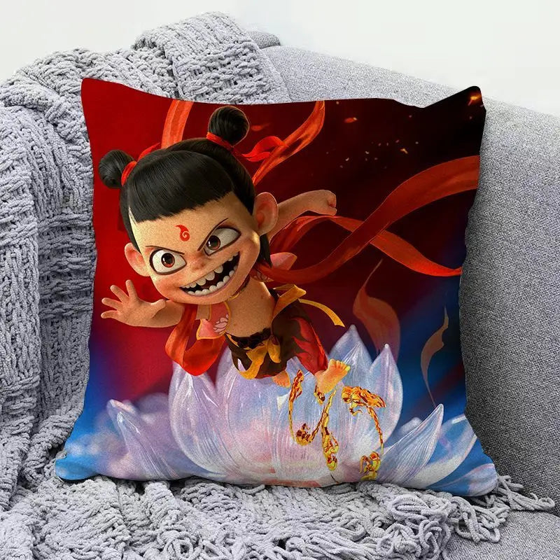 Ne Zha anime peripherals pillows cute personality creative fashion living room sofa bedroom cushions holiday gift