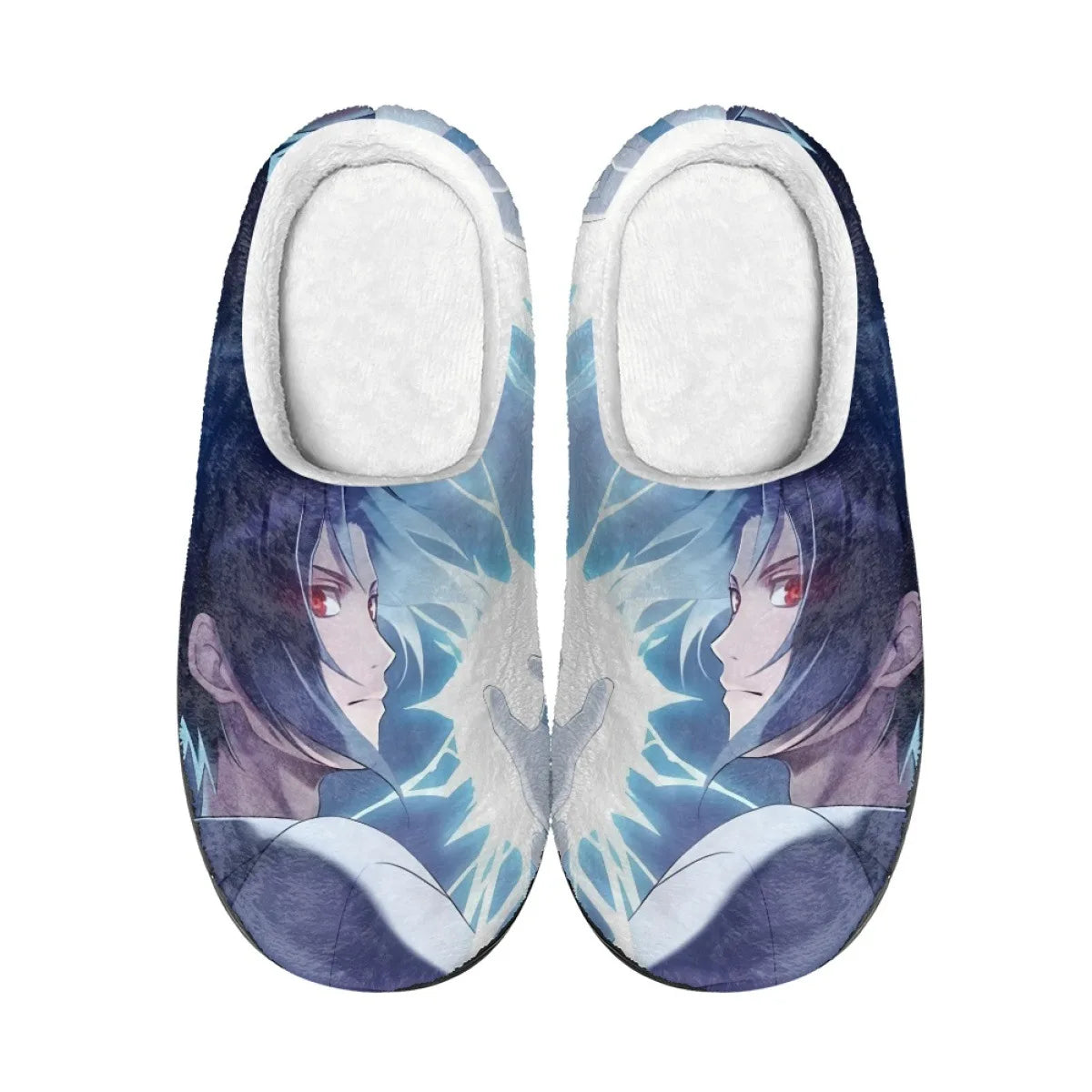 Anime Naruto Men Slippers Winter Warm Cotton Slippers Male Flats Soft Non-slip Slides Household Indoor Slippers Plus Size Gift