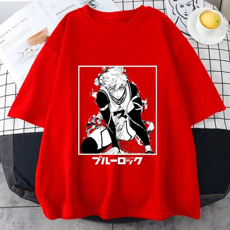 Anime Blue Lock T Shirt Seishiro Nagi Graphic Print Short Sleeve Unisex Streetwear Casual Personality Anime Harajuku Tees Tops