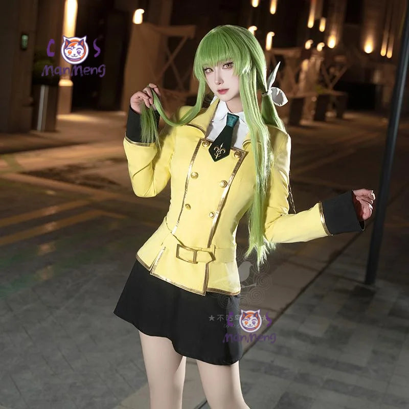 C.C Cosplay Lelouch Lamp Rouge C.C Costume College Uniform Shirt Pants Dress JK Set Party Halloween Woman Man Outfit
