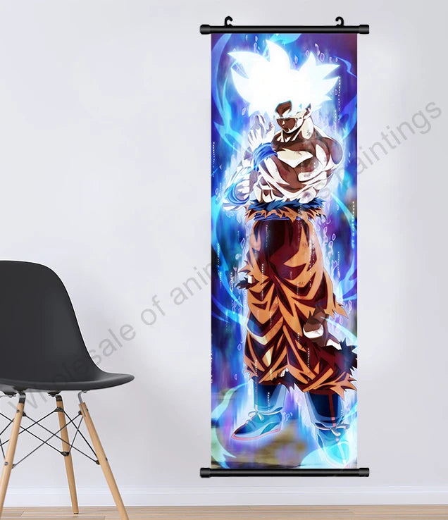 Dragon Ball Z Hanging Canvas Scroll – Goku, Vegeta & Frieza Anime Wall Art
