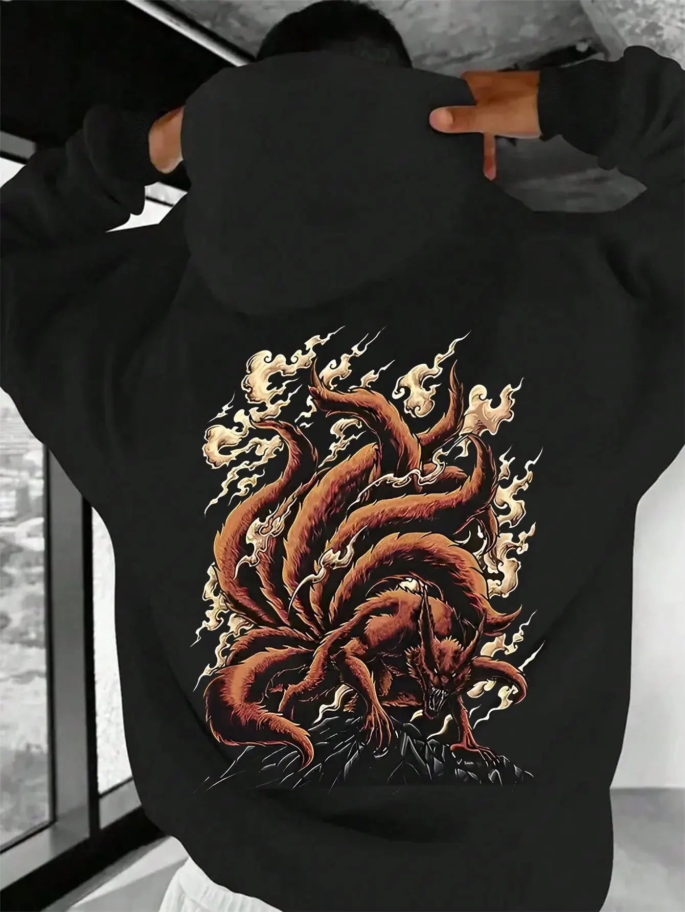 Naruto Nine Tails Fox Hoodie Men Women Anime Print Sweatshirt Unisex Casual Streetwear Autumn Winter Pullover Long Sleeve Tops