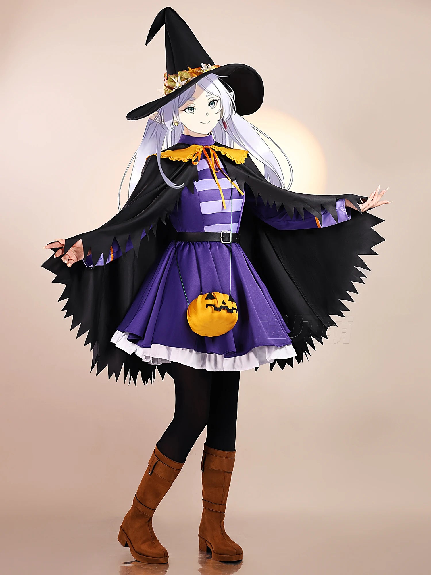 Frieren Fern Cosplay Costume Anime Frieren: Beyond Journey's End Halloween Gothic Dress Hat Cloak Women's Party New Uniform