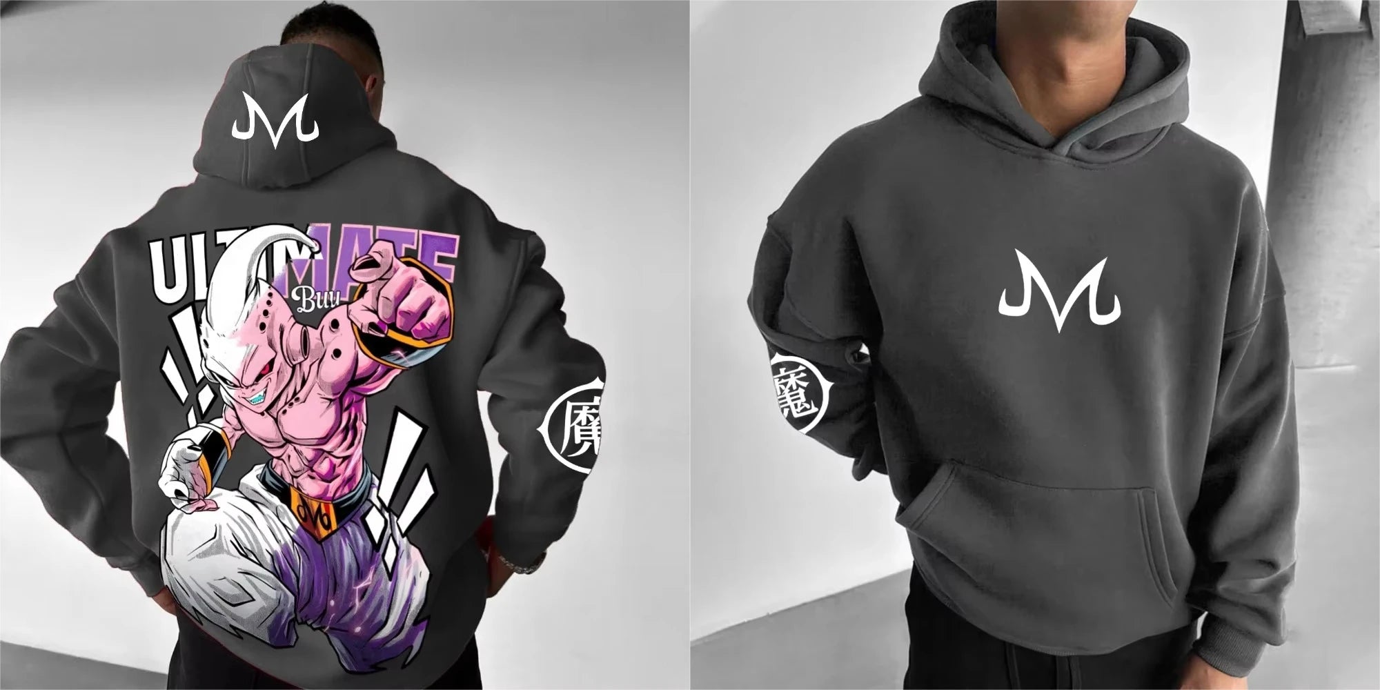 Unisex Oversized Hoodie Anime Dragon Ball Majin Men's Clothing Autumn Loose Casual Women Long Sleeve Sweatshirt Sportswear