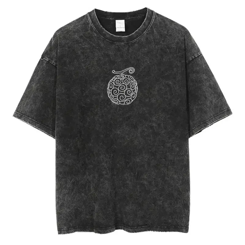 Unisex Oversized Anime Washed T-shirt Men One Piece Streetwear Women Short Sleeved Graphic Tee Summer Harajuku Casual Top HipHop