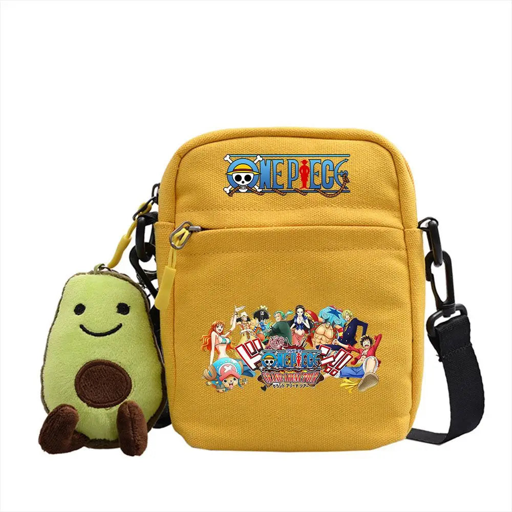 One Piece Shoulder Bag Anime Personality Creative Children's Print Crossbody Bag, Student Canvas Bag Holiday Gift
