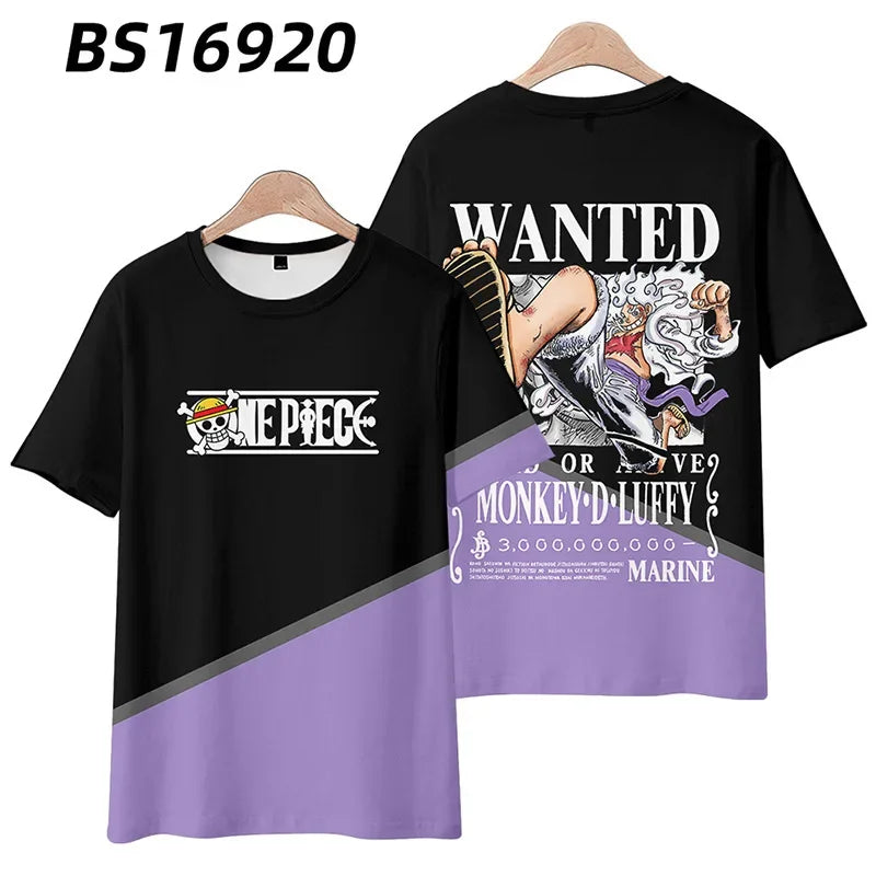 Anime Summer ONE PIECE T-Shirt Luffy Zoro 3D Print Clothes Female Male Fashion T Shirts Short Sleeves Casual Tops