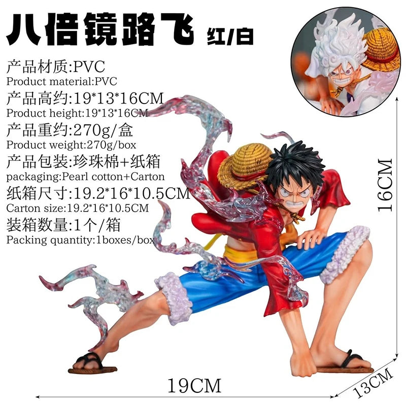 One Piece 16cm 8x Scope Gear 2 Luffy Action Figures Nika Luffy Model PVC Anime Statue Toy Computer Case Decor Collectible Gift
