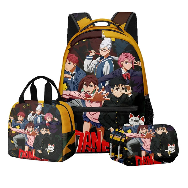 Dandadan 3-Piece Backpack Set — School Bag, Lunch Bag & Pencil Case