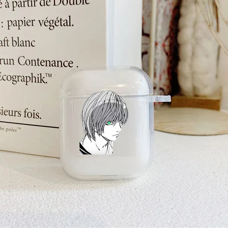 DEATH NOTE Yagami Light Earphone Case for Airpods 1 2 3 Pro Case Anime Transparent Wirless Bluetooth Headphone Cover for Pro2