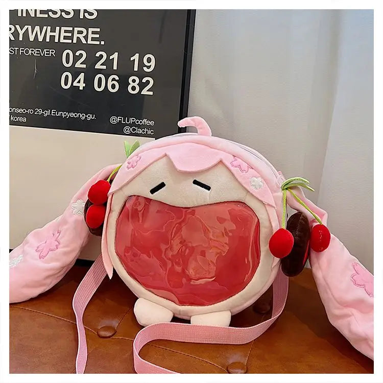 New Hatsune Miku Itabag - Sakura Lolita Style Shoulder Bag, Kawaii UWA Plush Backpack Large Capacity Crossbody Purse Gift