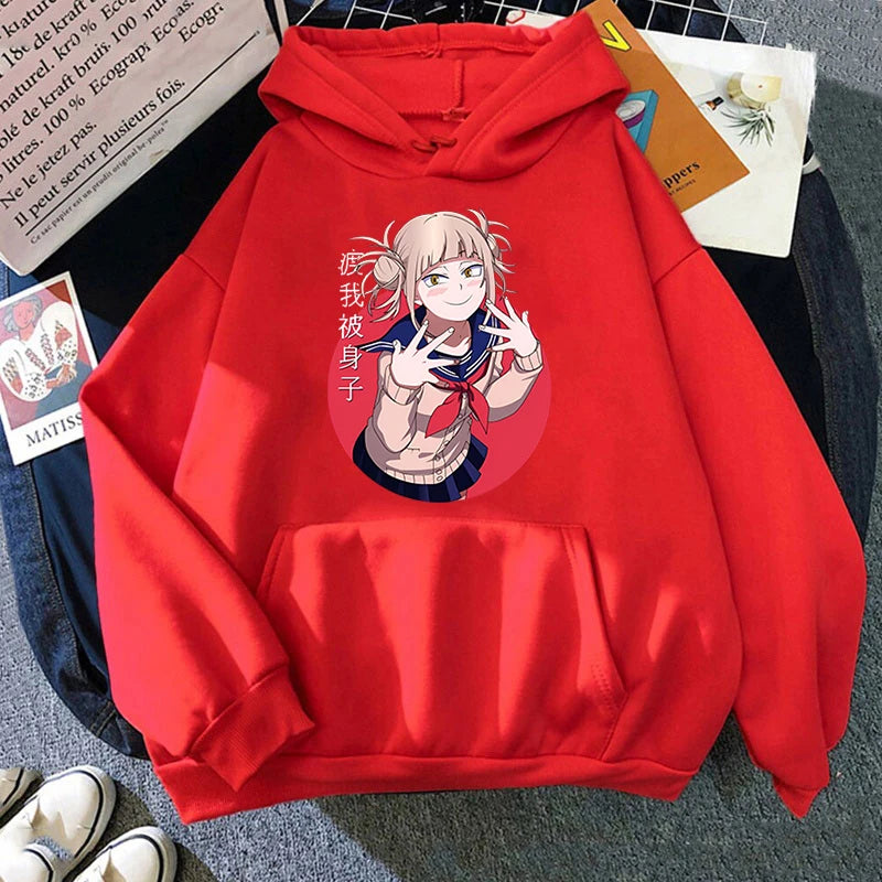 New Fashion Personality Hoodies Anime Himiko Toga Printing Hooded Pullover Women Men Casual Long Sleeve Sweatshirts Tops