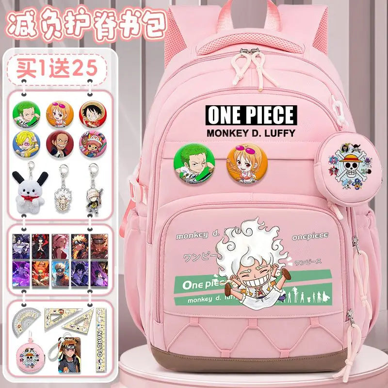 One Piece Luffy Backpack – Large Canvas School & Travel Bag