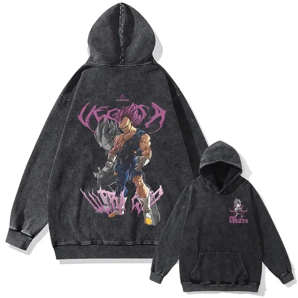 New Dragon Ball Anime Oversized Washed Pullover Sweatshirt Men Women Hoodie Casual Hip Hop Large Size Sweater Top Spring Autumn