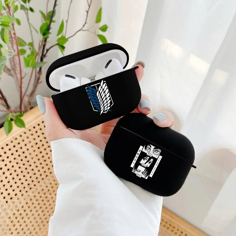 Attack On Titan Anime Earphone Cover For Apple Airpods 1 2 Case Wireless Bluetooth For air pods pro Soft Silicon Cases