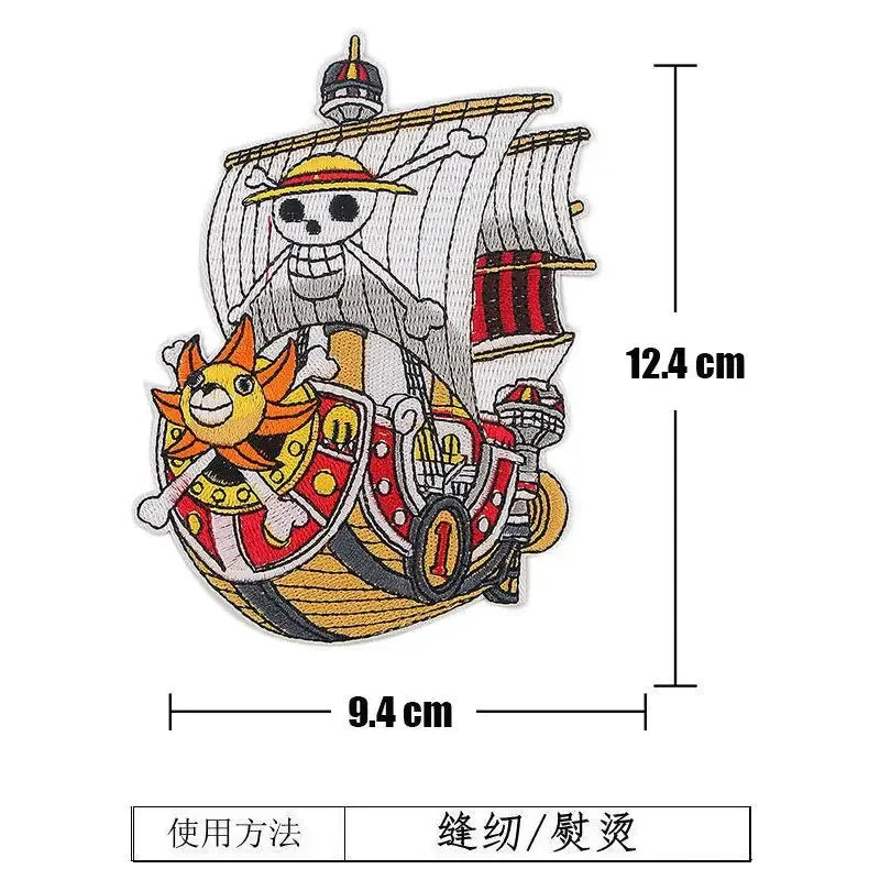 One Piece Luffy Animation Character Embroidery Ironing Cloth Sticker Fashion Clothes DIY Hole Patch Cloth Sticker