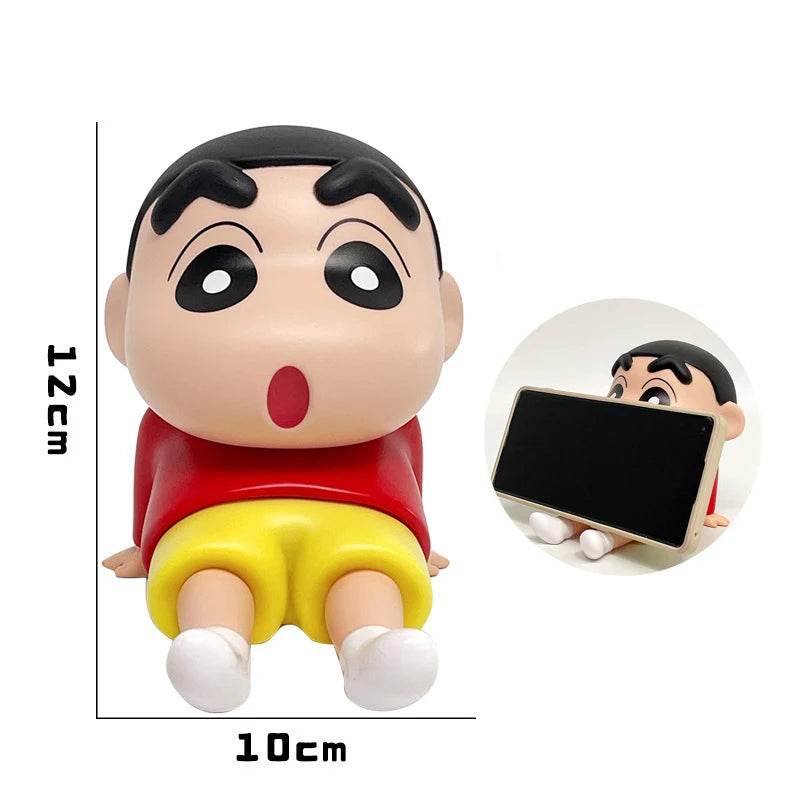 Crayon Shin-Chan Phone Holder Kawaii Anime Desktop Ornaments Watching TV Phone Support Cute Doll Decorations toy Gifts