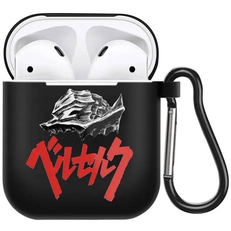 anime Berserk Guts Zodd Earphone Case For AirPods4 1 2 3 Pro Black Soft silicone wireless Bluetooth headphone case
