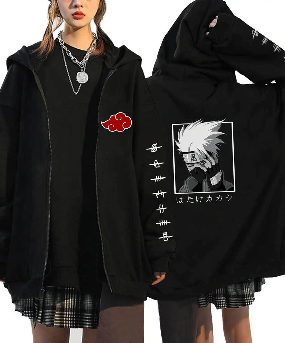 Autumn Zip Up Jacket Anime Naruto Figures Sweatshirt Men Women Plus Size Casual Clothing Harajuku Coat Halloween Gifts