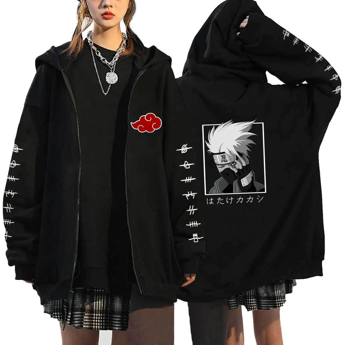Autumn Zip Up Jacket Anime Naruto Figures Sweatshirt Men Women Plus Size Casual Clothing Harajuku Coat Halloween Gifts