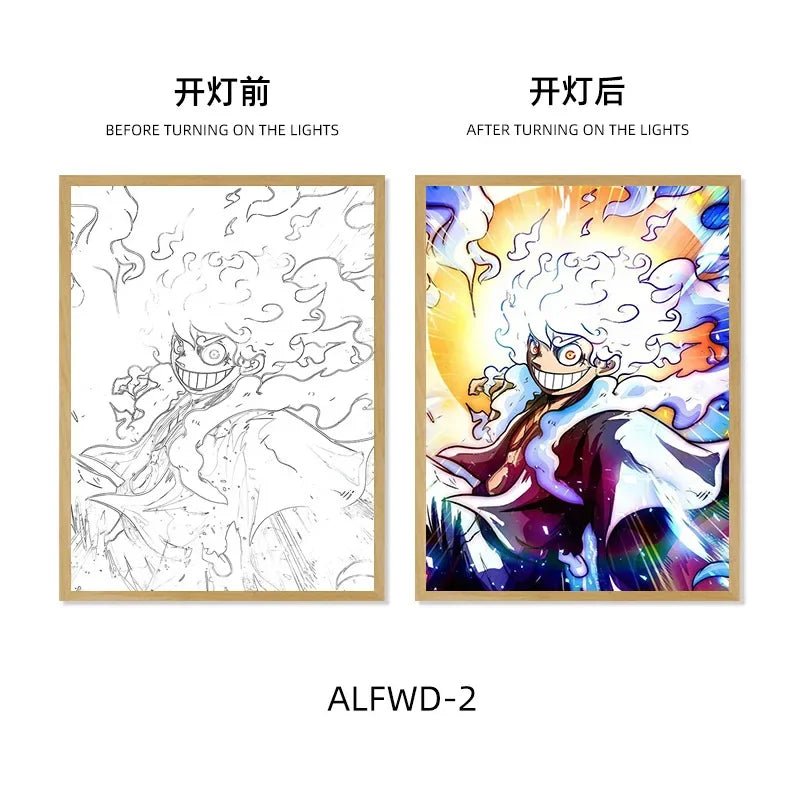 Sun God Nika Luffy Light-Up Frame – One Piece LED Desktop Decor