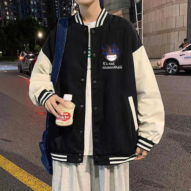 Anime One Piece Monkey D. Luffy Anime Baseball Jacket Men's Loose Autumn Coat Versatile Casual Top