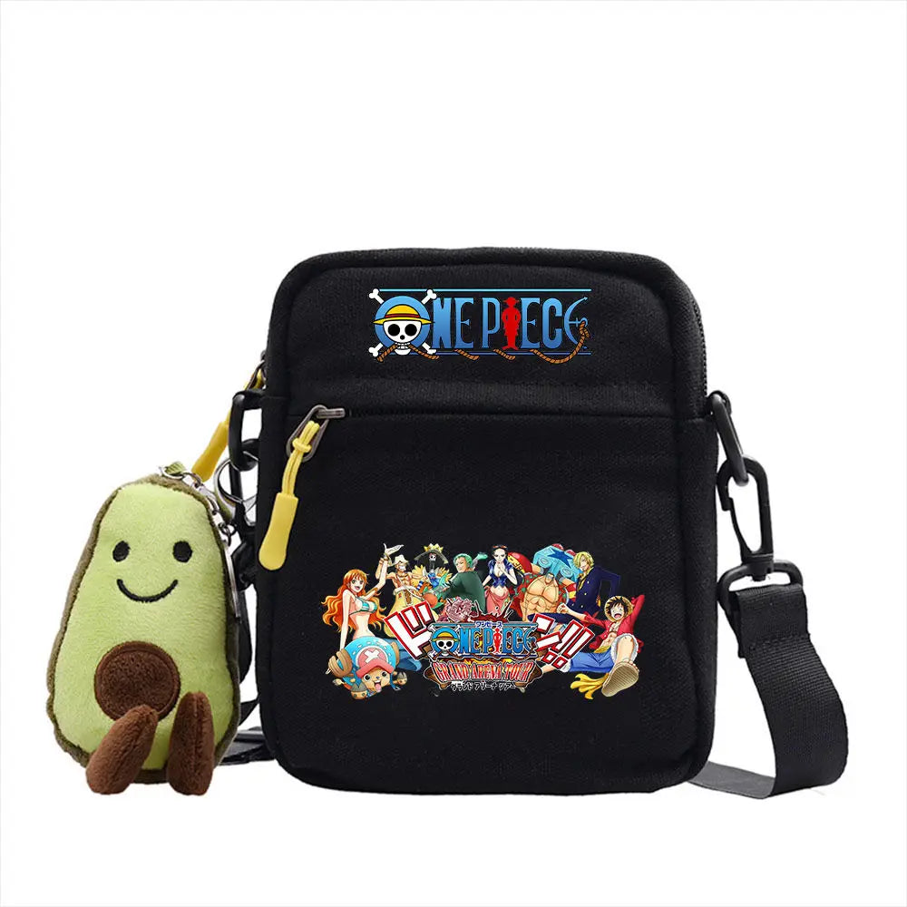 One Piece Shoulder Bag Anime Personality Creative Children's Print Crossbody Bag, Student Canvas Bag Holiday Gift