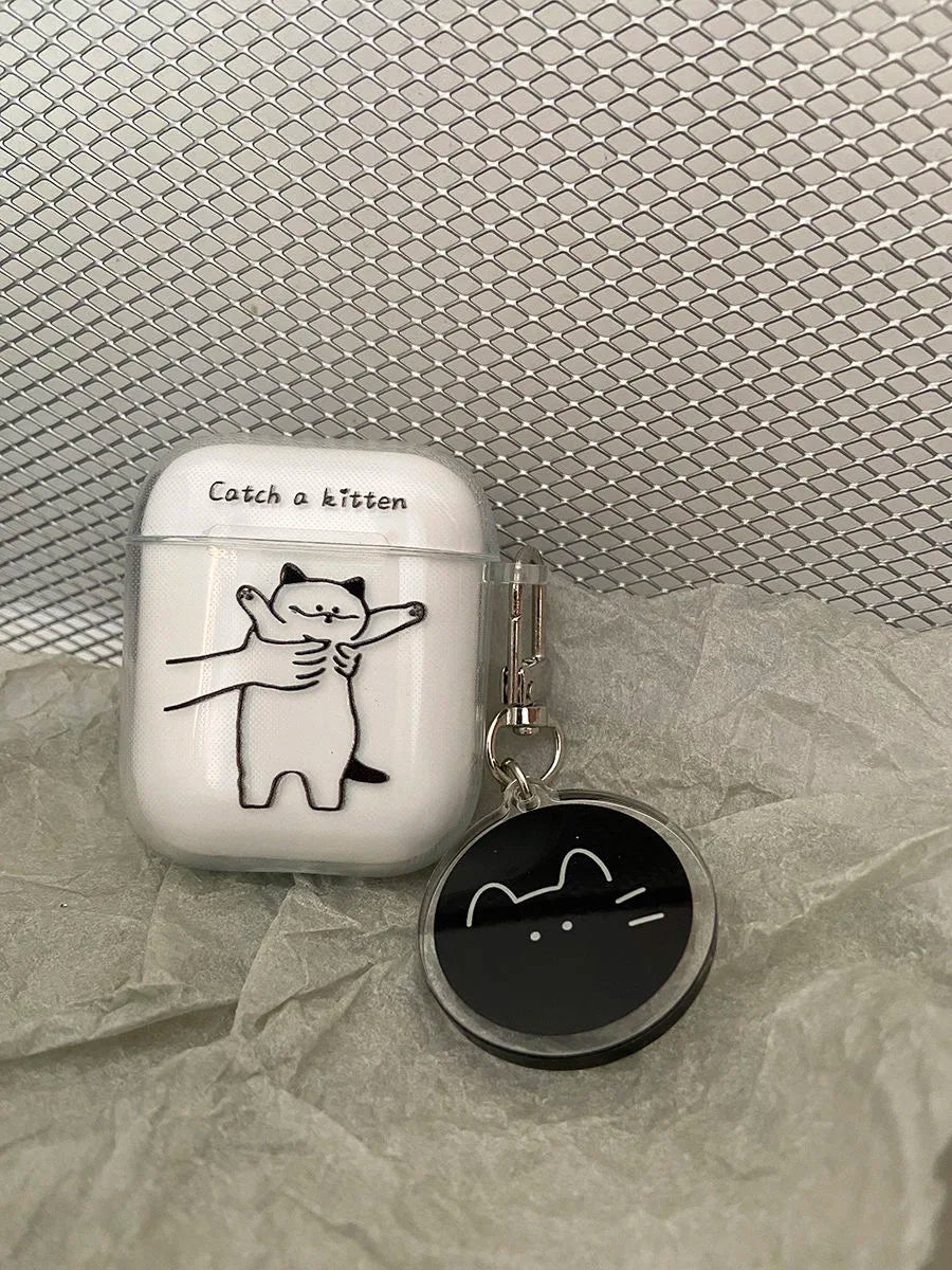 Funny Cat Case for Airpod Cases Air Apple Pro 3 for 2 3rd Pods Transparent Cute AirPods Cover TPU Coque for Airpods 2 1