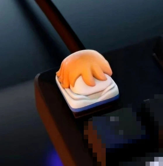 Monkey· D·Luffy cool creative personality kawaii anime peripheral cross axis universal Q version three-dimensional keyboard cap